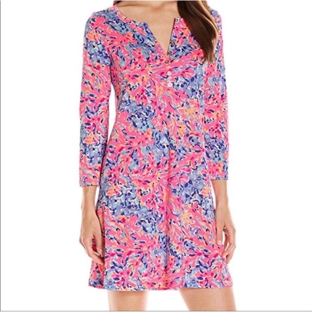Lilly Pulitzer Banyan Dress Coco Coral Crab  M‎ pink coastal preppy resort